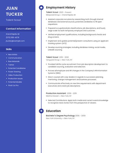 Talent Scout Resume