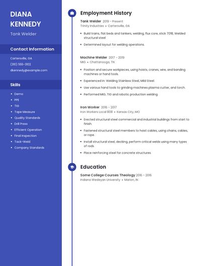 Tank Welder Resume