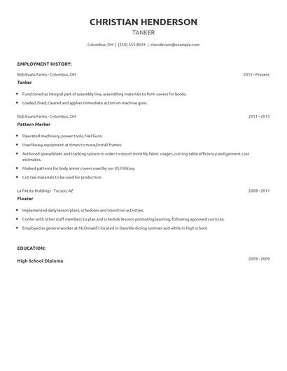 Tanker Resume