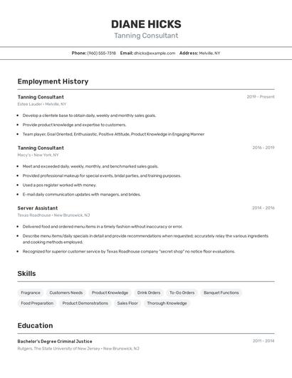 Resume example 2