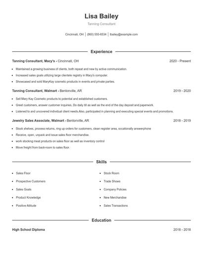Resume example 1
