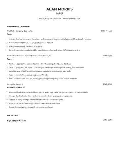 Taper Resume