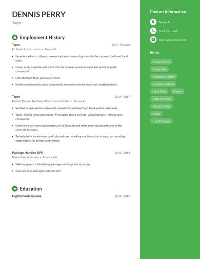 Taper Resume