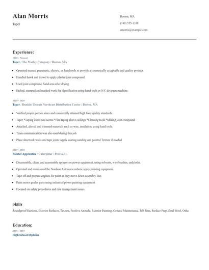 Taper Resume