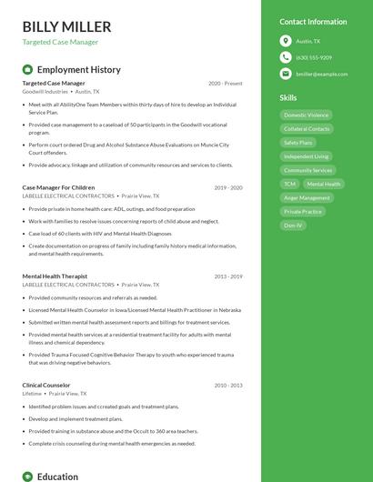 Resume example 4