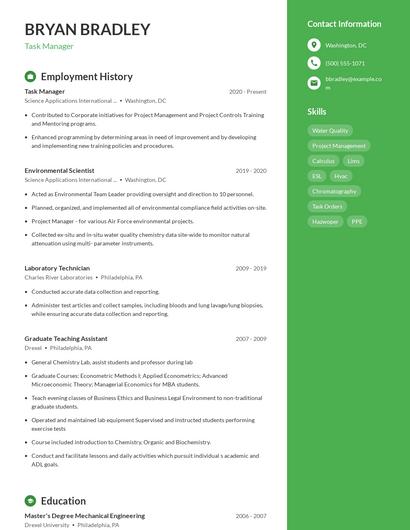 Task Manager Resume