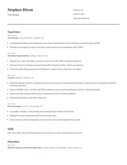 Task Manager Resume
