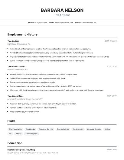 Resume example 2