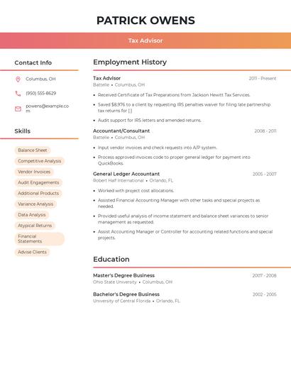 Resume example 3