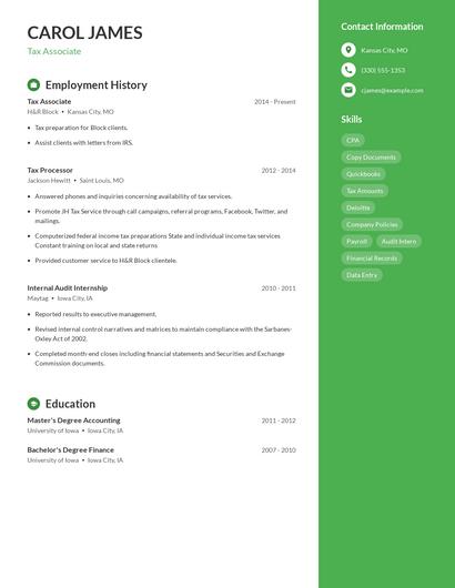 Resume example 5