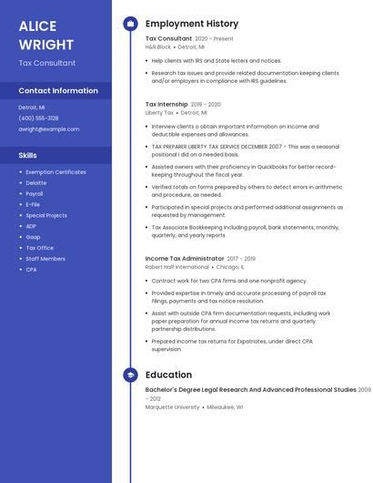 Resume example 5