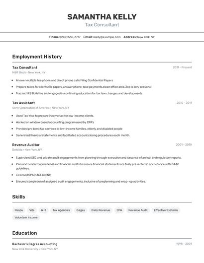 Resume example 2