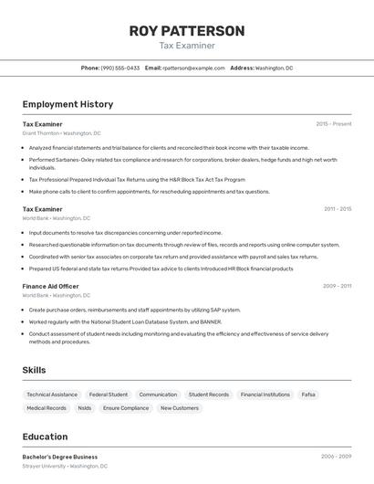 Resume example 2