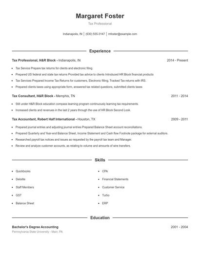 Resume example 1