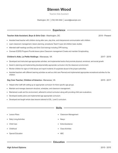 Resume example 1