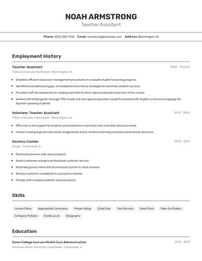 Resume example 2