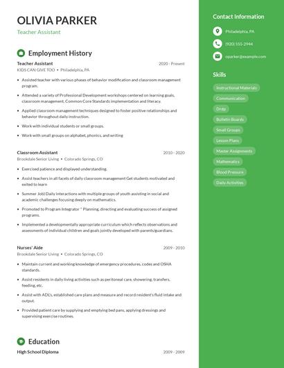 Resume example 5