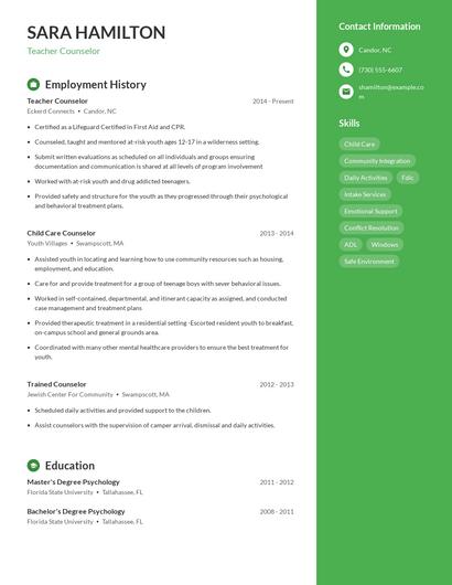 Resume example 5