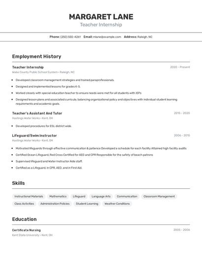 Resume example 2