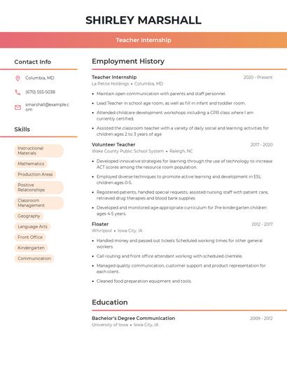 Resume example 3