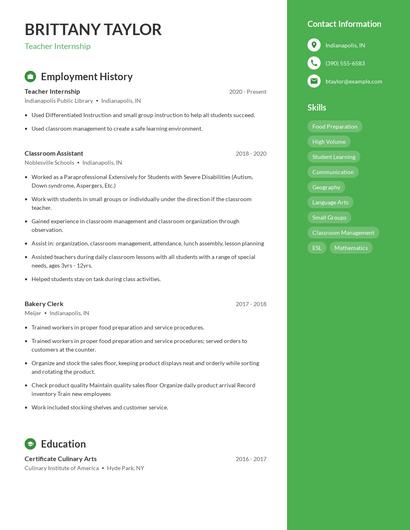 Resume example 5