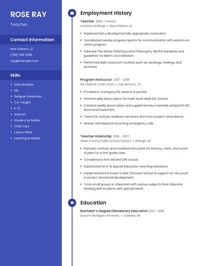 Teacher Resume