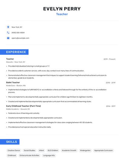 Teacher Resume