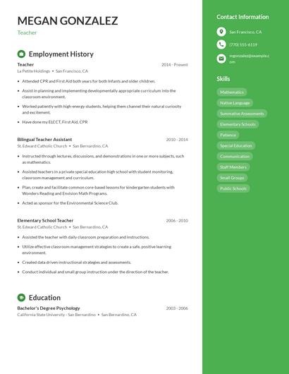 Resume example 5