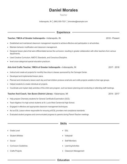 Resume example 1
