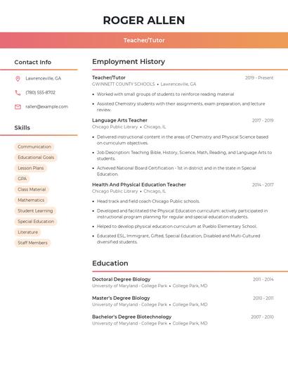 Resume example 3