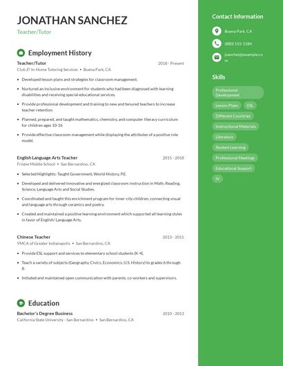 Resume example 4