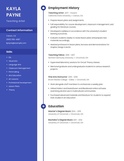 Teaching Artist Resume