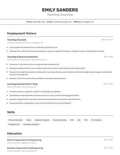 Resume example 2