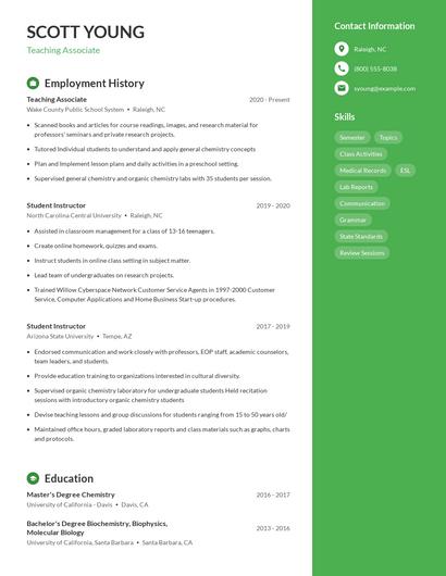 Resume example 5