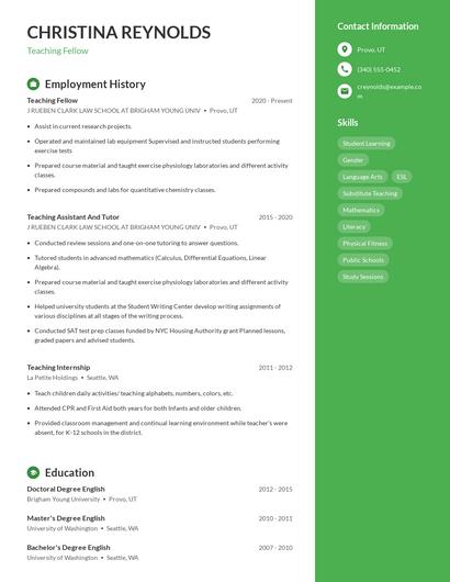 Resume example 5