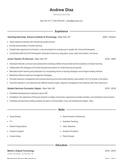 Resume example 1