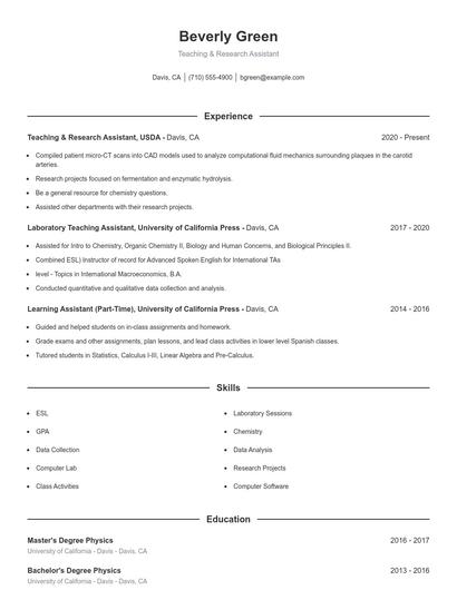 Resume example 1