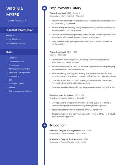 Resume example 5