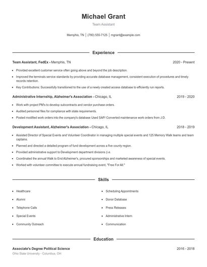 Resume example 1