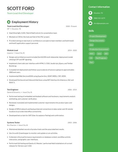 Resume example 4