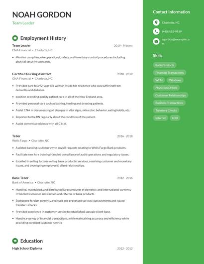 Resume example 4