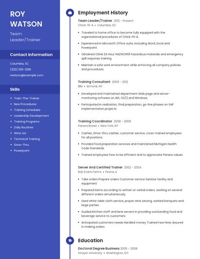 Resume example 5