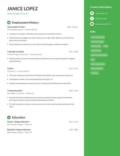 Resume example 4