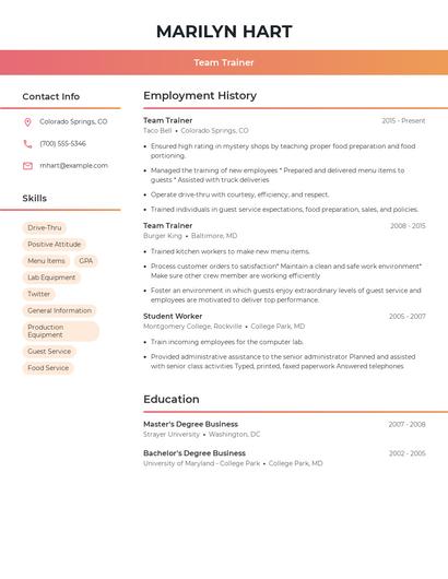 Resume example 3