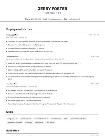Resume example 2