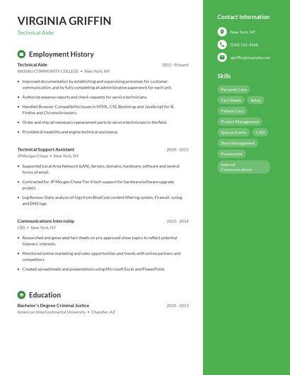 Resume example 4