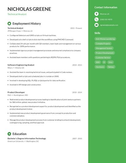 Resume example 4