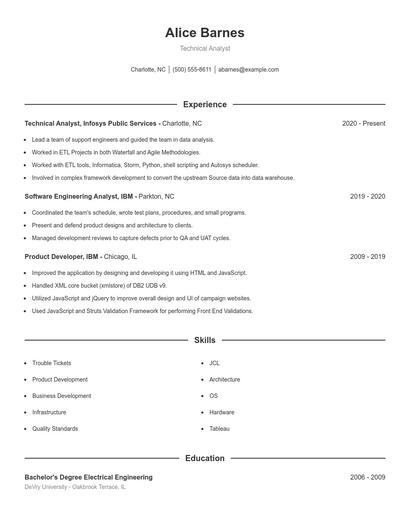 Resume example 1