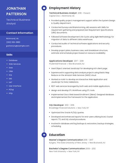 Resume example 5