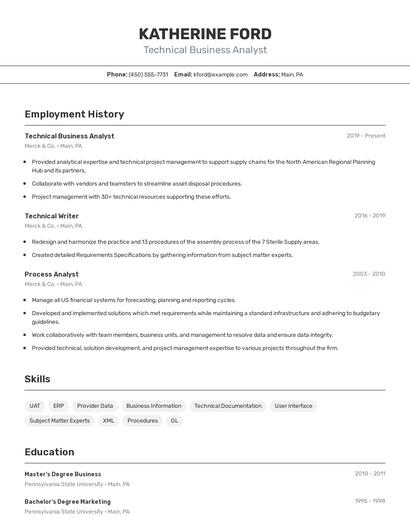 Resume example 2